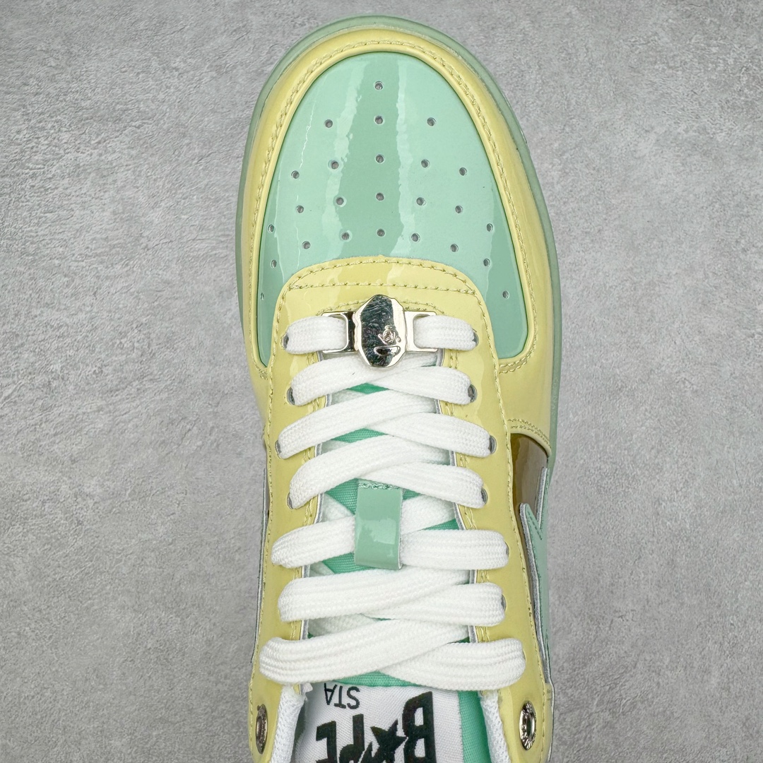 图片[4]-＃C版纯原 Bape Sta To Low 明星同款 猿人头经典漆皮低帮运动休闲板鞋 全套原纸板楦头开发 确保原汁原味 市场最完美低趴版型 一比一鞋头弧度高度鞋身弧度 外贸平台指定订单 匠心打造 开发时长超过半年 独家私模磨具冲刀加持 原厂特供皮料光泽色卡零偏差 内里均采用市场最好的超软原厂填充棉 原数据进口机台高频印压LOGO 最高QC检验标准 控制溢胶瑕疵 深浅定位均保持zp一致 中底嵌入Ortholite缓震材质 全套原包装 包含猿人logo 定制防尘袋 尺码：36 36.5 37 38 38.5 40 40.5 41 42 42.5 43 44 44.5 45 46-选品中心