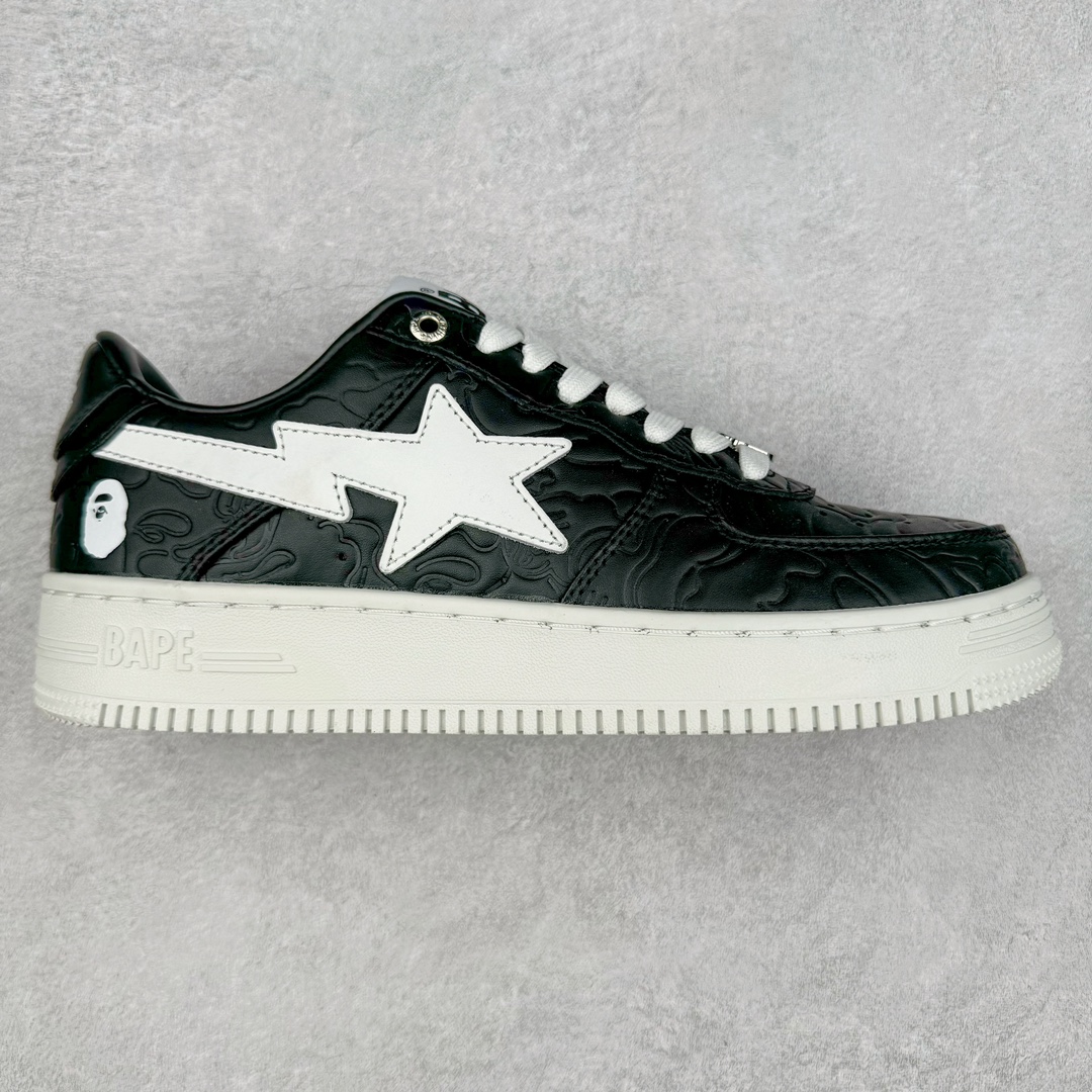 ＃C版纯原 Bape Sta To Low 明星同款 猿人头经典漆皮低帮运动休闲板鞋 全套原纸板楦头开发 确保原汁原味 市场最完美低趴版型 一比一鞋头弧度高度鞋身弧度 外贸平台指定订单 匠心打造 开发时长超过半年 独家私模磨具冲刀加持 原厂特供皮料光泽色卡零偏差 内里均采用市场最好的超软原厂填充棉 原数据进口机台高频印压LOGO 最高QC检验标准 控制溢胶瑕疵 深浅定位均保持zp一致 中底嵌入Ortholite缓震材质 全套原包装 包含猿人logo 定制防尘袋 尺码：36 36.5 37 38 38.5 40 40.5 41 42 42.5 43 44 44.5 45 46-选品中心