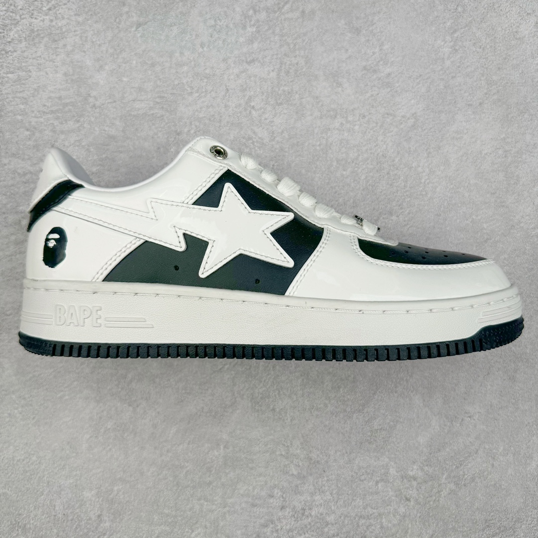 ＃C版纯原 Bape Sta To Low 明星同款 猿人头经典漆皮低帮运动休闲板鞋 全套原纸板楦头开发 确保原汁原味 市场最完美低趴版型 一比一鞋头弧度高度鞋身弧度 外贸平台指定订单 匠心打造 开发时长超过半年 独家私模磨具冲刀加持 原厂特供皮料光泽色卡零偏差 内里均采用市场最好的超软原厂填充棉 原数据进口机台高频印压LOGO 最高QC检验标准 控制溢胶瑕疵 深浅定位均保持zp一致 中底嵌入Ortholite缓震材质 全套原包装 包含猿人logo 定制防尘袋 尺码：36 36.5 37 38 38.5 40 40.5 41 42 42.5 43 44 44.5 45 46-选品中心