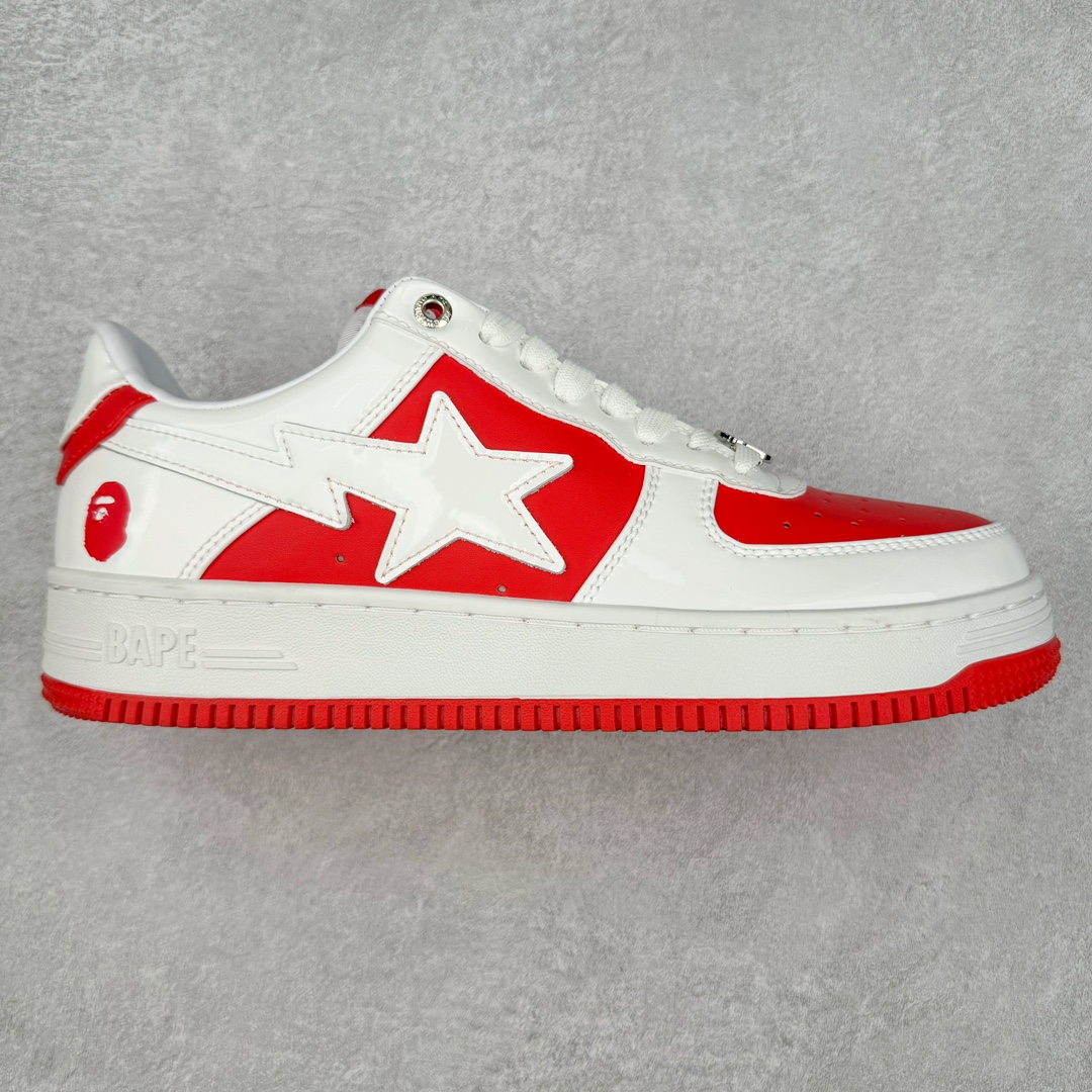 ＃C版纯原 Bape Sta To Low 明星同款 猿人头经典漆皮低帮运动休闲板鞋 全套原纸板楦头开发 确保原汁原味 市场最完美低趴版型 一比一鞋头弧度高度鞋身弧度 外贸平台指定订单 匠心打造 开发时长超过半年 独家私模磨具冲刀加持 原厂特供皮料光泽色卡零偏差 内里均采用市场最好的超软原厂填充棉 原数据进口机台高频印压LOGO 最高QC检验标准 控制溢胶瑕疵 深浅定位均保持zp一致 中底嵌入Ortholite缓震材质 全套原包装 包含猿人logo 定制防尘袋 尺码：36 36.5 37 38 38.5 40 40.5 41 42 42.5 43 44 44.5 45 46-选品中心