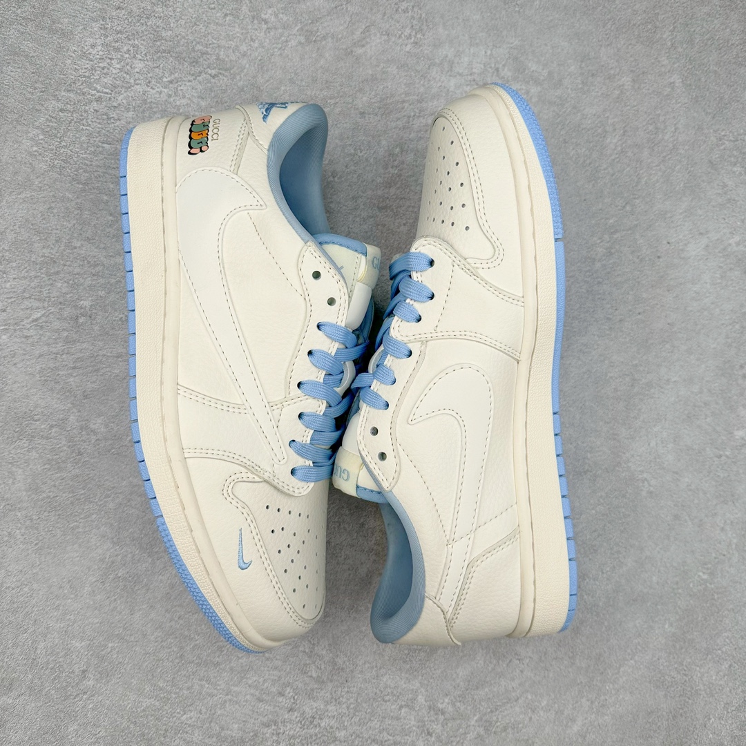 图片[3]-TS x Air Jordan AJ1 Low 倒钩低帮联名定制配色 DM6688-608 原厂内置气垫魔块 A模大底 头层小牛皮 鞋舌AJ原厂专用牛津布+AJ专用反口珍珠布+原厂无杂质高弹内里海棉+特殊封边弹力鞋带 尺码：36 36.5 37.5 38 38.5 39 40 40.5 41 42 42.5 43 44 44.5 45 46 47.5-选品中心