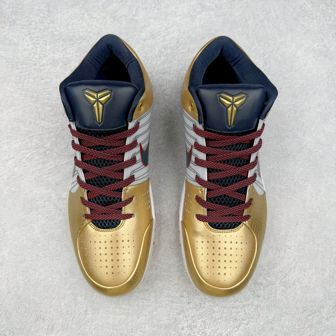 图片[2]-＃JC纯原 NK Zoom Kobe 4 科比四代 奥运会白黑金 FQ3544-100 一个月返厂/换新售后服务 支持各种实战 全套原纸板楦头开发 原档数据私模唯一正确组合大底 高压Zoom Turbo气垫➕后掌EVA缓震 实战配置直接拉满 原楦纸板开发 鞋身流线型、后跟塑形 区分土肥圆 原档数据3D打印 鞋面细节匹配原版 全身鞋材卡料色独家定制 正确喷漆 SWOOSH NK专利Flyknit飞线科技 给予鞋身足够抗扭矩力 真实底模最大48.5 实战利器 尺码：40 40.5 41 42 42.5 43 44 44.5 45 46 47.5 48.5 （脚宽、脚胖 建议买大半码）-选品中心