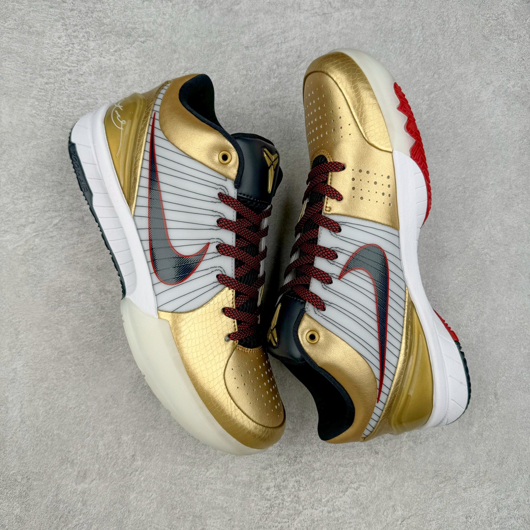 图片[3]-＃JC纯原 NK Zoom Kobe 4 科比四代 奥运会白黑金 FQ3544-100 一个月返厂/换新售后服务 支持各种实战 全套原纸板楦头开发 原档数据私模唯一正确组合大底 高压Zoom Turbo气垫➕后掌EVA缓震 实战配置直接拉满 原楦纸板开发 鞋身流线型、后跟塑形 区分土肥圆 原档数据3D打印 鞋面细节匹配原版 全身鞋材卡料色独家定制 正确喷漆 SWOOSH NK专利Flyknit飞线科技 给予鞋身足够抗扭矩力 真实底模最大48.5 实战利器 尺码：40 40.5 41 42 42.5 43 44 44.5 45 46 47.5 48.5 （脚宽、脚胖 建议买大半码）-选品中心