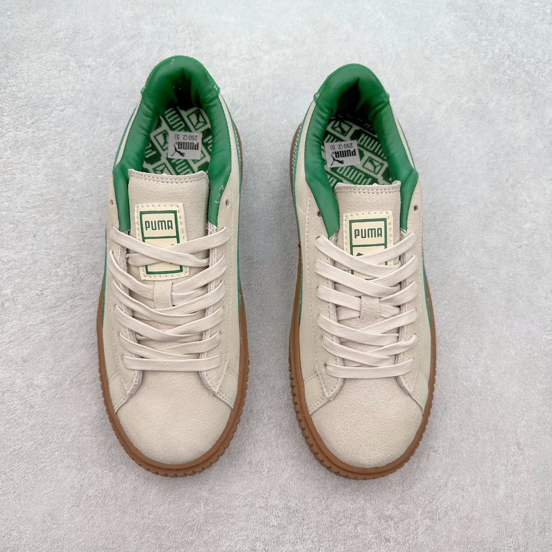 图片[2]-PUMA Suede Platform 彪马三明治厚底金标男女款复古休闲鞋增高运动鞋松糕跟板鞋 整双鞋款以经典的PUMA Suede鞋面为基底 采用高级麂皮材质打造 质感满载 鞋侧的金色烫印PUMA Logo引人瞩目 时尚有型 特色之一的加厚橡胶鞋底 让你默默长高3公分 以品牌经典的 Suede 为设计原型 耀眼奢华个性十足 超多明星、博主都在穿 尺码：36 36.5 37 37.5 38 38.5 39 40 40.5 41 42 42.5 43 44 45-选品中心