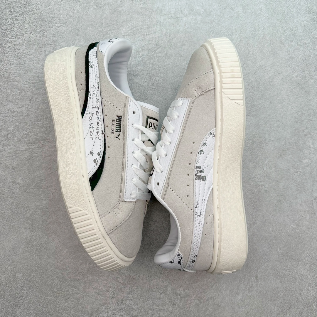 图片[3]-PUMA Suede Platform 彪马三明治厚底金标男女款复古休闲鞋增高运动鞋松糕跟板鞋 整双鞋款以经典的PUMA Suede鞋面为基底 采用高级麂皮材质打造 质感满载 鞋侧的金色烫印PUMA Logo引人瞩目 时尚有型 特色之一的加厚橡胶鞋底 让你默默长高3公分 以品牌经典的 Suede 为设计原型 耀眼奢华个性十足 超多明星、博主都在穿 尺码：36 36.5 37 37.5 38 38.5 39 40 40.5 41 42 42.5 43 44 45-选品中心