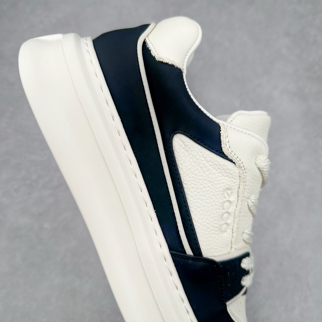 图片[6]-ECCO爱步厚底板鞋男2024四季新款真皮小白鞋 时尚简约 百搭运动休闲鞋 臻选牛皮柔软透气 采用牛皮和柔软织物衬里 提供舒适透气的穿着体验 简约系带设计，可自由调节松紧 随时随地自在出行 拼色设计为整体造型增添活力 时尚随搭 橡胶大底，轻盈缓震，舒适回弹，抓地耐磨 增高厚底 轻松成为街头焦点 尺码：38 39 40 41 42 43（皮鞋码）-选品中心