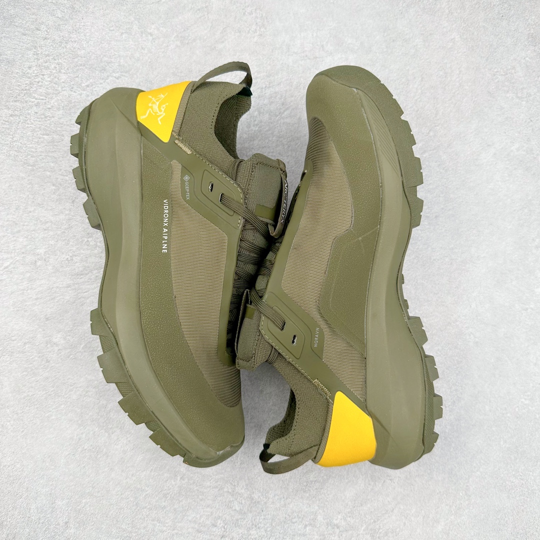 图片[3]-＃纯原 Arcteryx Vertex Alpine GTX阿尔卑斯山顶峰系列低帮越野徒步户外运动登山运动鞋 这款GORE-TEX鞋履适合希望在技术路线上更快前进的山地跑步者穿着，无需担心地形条件如何。中底的Rocker Geometry几何结构设计带来推进力，并采用InFuse材料制成，这是一种轻质、高响应性的EVA和聚烯烃合成材料，可提供回弹并吸收冲击力。抓地平稳的Vibram Megagrip外底采用LITEBASE技术，在减轻重量的同时不影响性能，而多向凸耳花纹设计带来更强的抓地力。鞋身贴合包裹脚部，针织鞋领可阻挡碎屑进鞋。尺码：39-44-选品中心