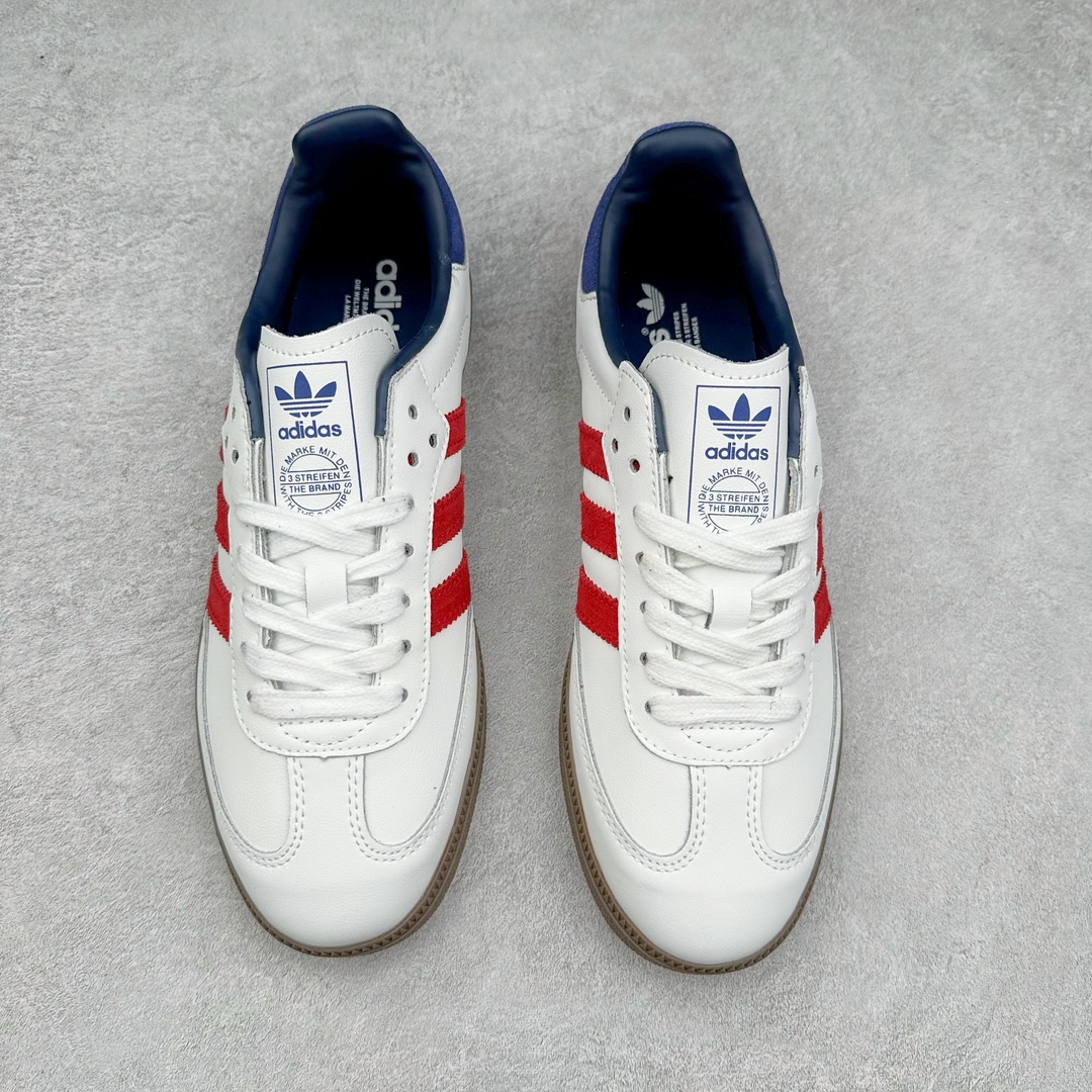 图片[2]-AD Original Samba OG 复古经典轻便板鞋 IH4881 这款桑巴鞋展示了高质量的工艺 带有装饰的超锁缝制和无缝的手感 柔软、柔软的皮革造型和标志性的3条纹完成了精致的外观 正规合身鞋带 鞋面上有绒面鞋垫 橡胶鞋底 享受正畸套筒软感 自50年代首次亮相以来就一直在赢得粉丝的青睐 尺码：36 36.5 37.5 38 38.5 39 40 40.5 41 42 42.5 43 44 44.5 45-选品中心