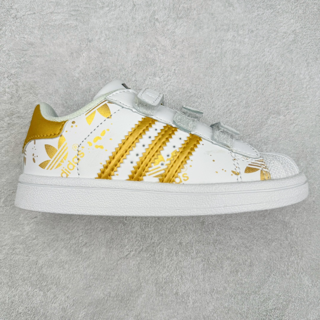 图片[6]-Adidas Superstar Foundation CF 官网同步魔术扣 贝壳头童鞋 萌娃必备 亲子套装首选金标贝壳头魔术贴童鞋 原装一体超软蓝底 脚感非凡 尺码：28 29 30 31 32 33 34 35-选品中心