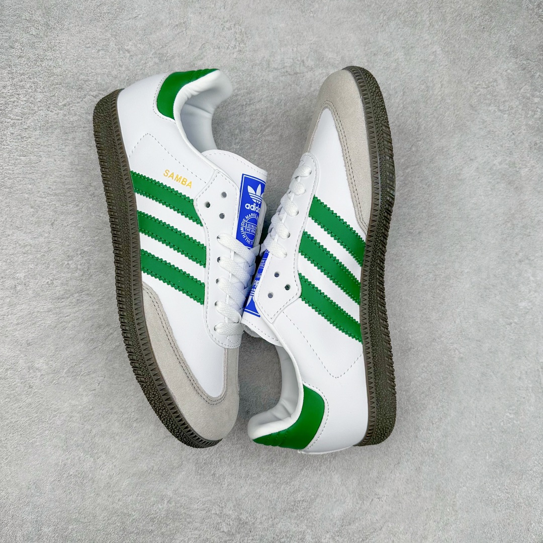 图片[3]-＃福利特价 AD Original Samba OG 复古经典轻便板鞋 这款桑巴鞋展示了高质量的工艺 带有装饰的超锁缝制和无缝的手感 柔软、柔软的皮革造型和标志性的3条纹完成了精致的外观 正规合身鞋带 鞋面上有绒面鞋垫 橡胶鞋底 享受正畸套筒软感 自50年代首次亮相以来就一直在赢得粉丝的青睐 尺码：36 36.5 37 38 38.5 39 40 40.5 41 42 42.5 43 44 44.5 45-选品中心