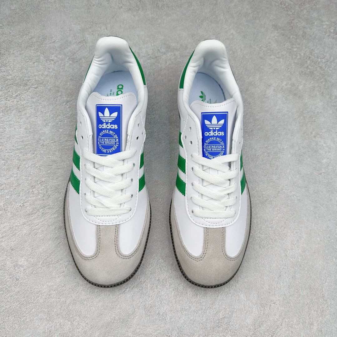 图片[2]-＃福利特价 AD Original Samba OG 复古经典轻便板鞋 这款桑巴鞋展示了高质量的工艺 带有装饰的超锁缝制和无缝的手感 柔软、柔软的皮革造型和标志性的3条纹完成了精致的外观 正规合身鞋带 鞋面上有绒面鞋垫 橡胶鞋底 享受正畸套筒软感 自50年代首次亮相以来就一直在赢得粉丝的青睐 尺码：36 36.5 37 38 38.5 39 40 40.5 41 42 42.5 43 44 44.5 45-选品中心