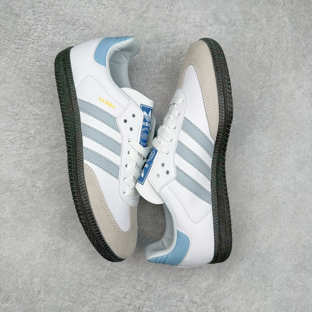 图片[3]-＃福利特价 AD Original Samba OG 复古经典轻便板鞋 这款桑巴鞋展示了高质量的工艺 带有装饰的超锁缝制和无缝的手感 柔软、柔软的皮革造型和标志性的3条纹完成了精致的外观 正规合身鞋带 鞋面上有绒面鞋垫 橡胶鞋底 享受正畸套筒软感 自50年代首次亮相以来就一直在赢得粉丝的青睐 尺码：36 36.5 37 38 38.5 39 40 40.5 41 42 42.5 43 44 44.5 45-选品中心