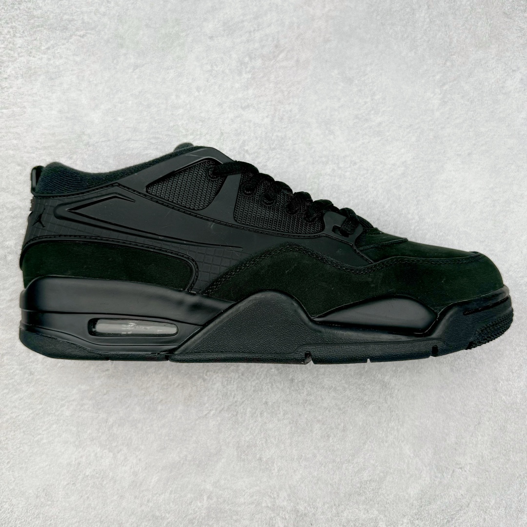 ＃KZ纯原 Air Jordan AJ4 RM 重制版低帮复古篮球鞋 全黑黑武士 FQ7939-004 亲自操刀耗时半年巨作 全套原纸板楦头开发 确保原汁原味 完美呈现版型 一比一鞋头弧度高度鞋身弧度 原厂TPU 正确内里网布 菱角分明不变形无多余毛边 柔软性质感一致于原鞋 原厂织唛标 原厂飞人电绣工艺 尾指中部跳三针 独家绑鞋带手法 印刷中底布 四线拉帮 米色美纹纸贴合固定 进口港宝加持 后跟自然饱满 全鞋荧光划线卡点 追求极致完美 每一双都是工艺品 多重QC质检 超越公司货的品控标准 实实在在的免检产品 采用了低帮的设计 并保留了众多AJ4的经典元素 鞋身以皮革、麂皮材质拼接打造 AJ4经典的TPU材质延伸至后跟 增强鞋款稳定性 而鞋身侧面的网格设计则被取消 尾部的NIKE AIR标志也得到保留 并同时带有飞人logo 中底部分同样搭载了可视AIR气垫 鞋底采用米白色中底和外底呈现 为整个设计收尾 尺码：36 36.5 37.5 38 38.5 39 40 40.5 41 42 42.5 43 44 44.5 45 46 47.5-选品中心