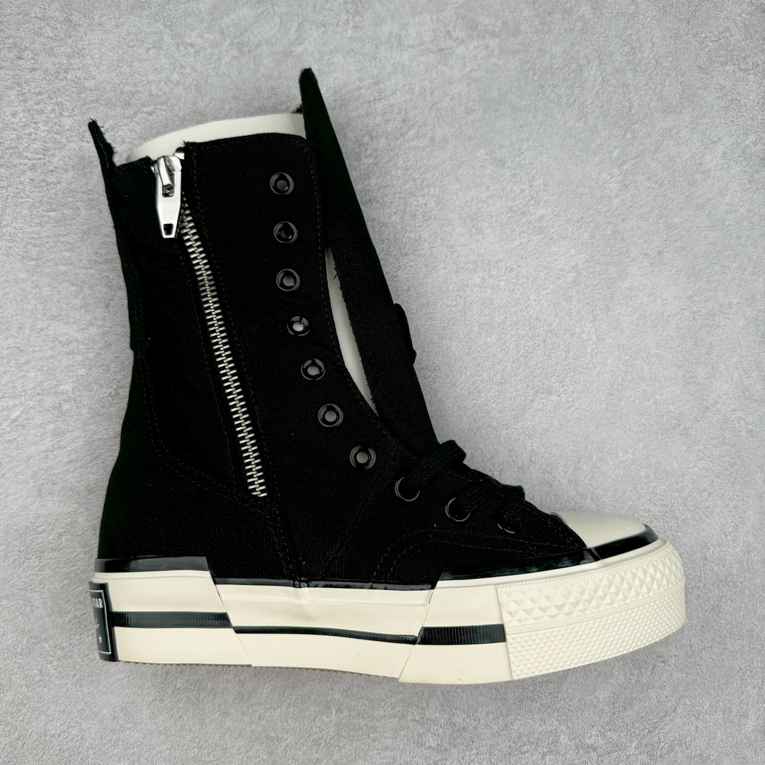 Converse Chuck 70 Plus X-High 匡威官方 加高款解构厚底休闲鞋 柳智敏同款 独特短靴鞋型续写Chuck 70 Plus的解构设计语言 长鞋舌与解构橡胶外底突破沉闷风格 自然增高外底 上脚视觉效果巧妙拉长腿部线条 超长筒靴搭配超长鞋带 千禧风妥妥拿捏 舒适脚感搭配侧边拉链 穿脱自如 货号：白色 A08261C 货号：黑色 A10361C 尺码：35 36 36.5 37 37.5 38 39 39.5 40-选品中心