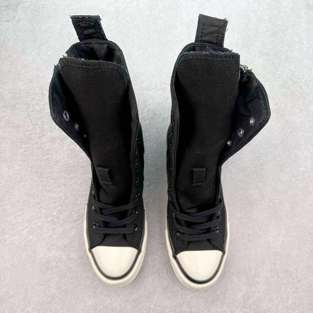 图片[2]-Converse Chuck 70 Plus X-High 匡威官方 加高款解构厚底休闲鞋 柳智敏同款 独特短靴鞋型续写Chuck 70 Plus的解构设计语言 长鞋舌与解构橡胶外底突破沉闷风格 自然增高外底 上脚视觉效果巧妙拉长腿部线条 超长筒靴搭配超长鞋带 千禧风妥妥拿捏 舒适脚感搭配侧边拉链 穿脱自如 货号：白色 A08261C 货号：黑色 A10361C 尺码：35 36 36.5 37 37.5 38 39 39.5 40-选品中心