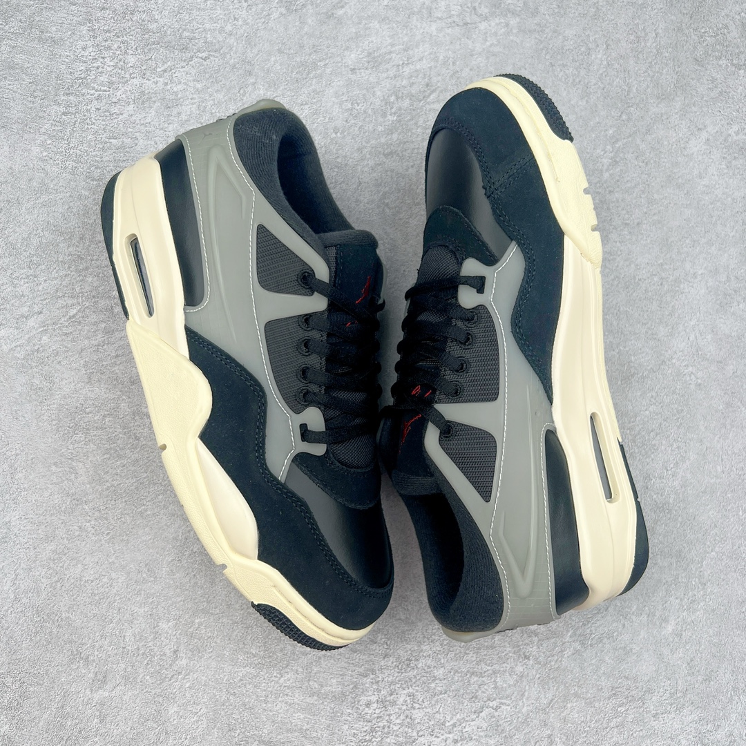 图片[3]-＃KZ纯原 Air Jordan AJ4 RM 重制版低帮复古篮球鞋 黑白 FQ7939-006 亲自操刀耗时半年巨作 全套原纸板楦头开发 确保原汁原味 完美呈现版型 一比一鞋头弧度高度鞋身弧度 原厂TPU 正确内里网布 菱角分明不变形无多余毛边 柔软性质感一致于原鞋 原厂织唛标 原厂飞人电绣工艺 尾指中部跳三针 独家绑鞋带手法 印刷中底布 四线拉帮 米色美纹纸贴合固定 进口港宝加持 后跟自然饱满 全鞋荧光划线卡点 追求极致完美 每一双都是工艺品 多重QC质检 超越公司货的品控标准 实实在在的免检产品 采用了低帮的设计 并保留了众多AJ4的经典元素 鞋身以皮革、麂皮材质拼接打造 AJ4经典的TPU材质延伸至后跟 增强鞋款稳定性 而鞋身侧面的网格设计则被取消 尾部的NIKE AIR标志也得到保留 并同时带有飞人logo 中底部分同样搭载了可视AIR气垫 鞋底采用米白色中底和外底呈现 为整个设计收尾 尺码：36 36.5 37.5 38 38.5 39 40 40.5 41 42 42.5 43 44 44.5 45 46 47.5-选品中心