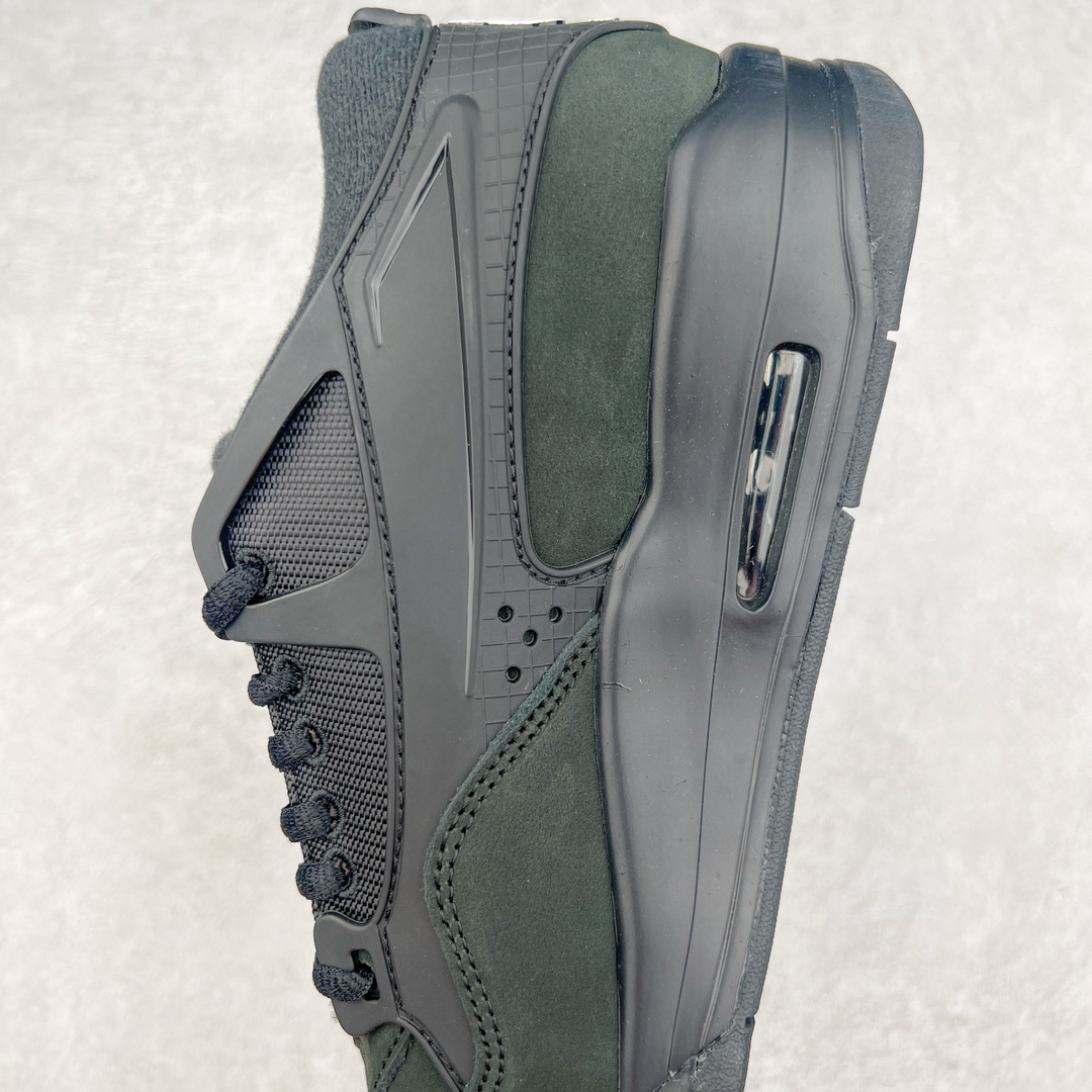 图片[7]-＃KZ纯原 Air Jordan AJ4 RM 重制版低帮复古篮球鞋 全黑黑武士 FQ7939-004 亲自操刀耗时半年巨作 全套原纸板楦头开发 确保原汁原味 完美呈现版型 一比一鞋头弧度高度鞋身弧度 原厂TPU 正确内里网布 菱角分明不变形无多余毛边 柔软性质感一致于原鞋 原厂织唛标 原厂飞人电绣工艺 尾指中部跳三针 独家绑鞋带手法 印刷中底布 四线拉帮 米色美纹纸贴合固定 进口港宝加持 后跟自然饱满 全鞋荧光划线卡点 追求极致完美 每一双都是工艺品 多重QC质检 超越公司货的品控标准 实实在在的免检产品 采用了低帮的设计 并保留了众多AJ4的经典元素 鞋身以皮革、麂皮材质拼接打造 AJ4经典的TPU材质延伸至后跟 增强鞋款稳定性 而鞋身侧面的网格设计则被取消 尾部的NIKE AIR标志也得到保留 并同时带有飞人logo 中底部分同样搭载了可视AIR气垫 鞋底采用米白色中底和外底呈现 为整个设计收尾 尺码：36 36.5 37.5 38 38.5 39 40 40.5 41 42 42.5 43 44 44.5 45 46 47.5-选品中心