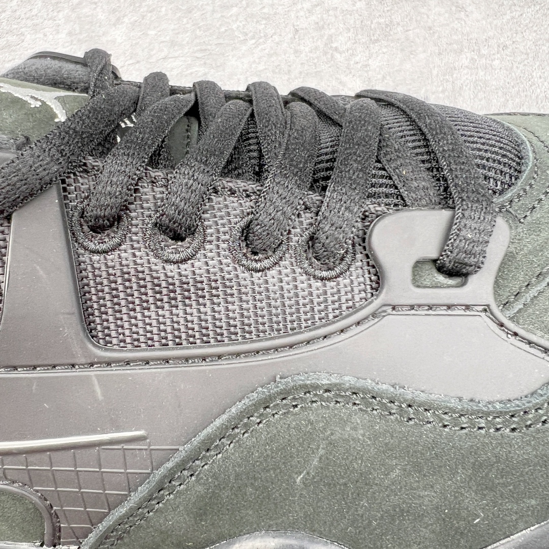 图片[18]-＃KZ纯原 Air Jordan AJ4 RM 重制版低帮复古篮球鞋 全黑黑武士 FQ7939-004 亲自操刀耗时半年巨作 全套原纸板楦头开发 确保原汁原味 完美呈现版型 一比一鞋头弧度高度鞋身弧度 原厂TPU 正确内里网布 菱角分明不变形无多余毛边 柔软性质感一致于原鞋 原厂织唛标 原厂飞人电绣工艺 尾指中部跳三针 独家绑鞋带手法 印刷中底布 四线拉帮 米色美纹纸贴合固定 进口港宝加持 后跟自然饱满 全鞋荧光划线卡点 追求极致完美 每一双都是工艺品 多重QC质检 超越公司货的品控标准 实实在在的免检产品 采用了低帮的设计 并保留了众多AJ4的经典元素 鞋身以皮革、麂皮材质拼接打造 AJ4经典的TPU材质延伸至后跟 增强鞋款稳定性 而鞋身侧面的网格设计则被取消 尾部的NIKE AIR标志也得到保留 并同时带有飞人logo 中底部分同样搭载了可视AIR气垫 鞋底采用米白色中底和外底呈现 为整个设计收尾 尺码：36 36.5 37.5 38 38.5 39 40 40.5 41 42 42.5 43 44 44.5 45 46 47.5-选品中心
