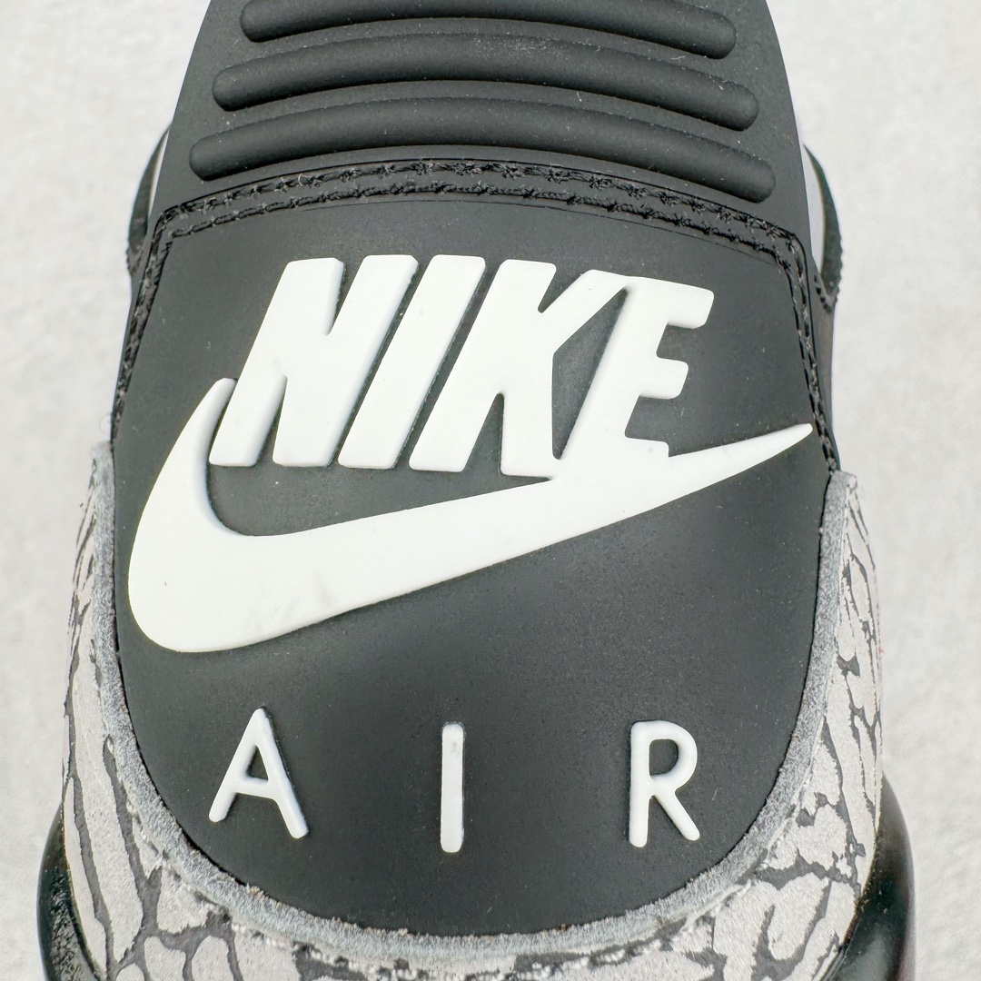 图片[18]-＃QD纯原 Air Jordan AJ3 Retro 复刻黑水泥 DN3707-010 圈内最强三代系列 匠心打造 开发时长超过半年 目前可过各类鉴定或无法鉴定 裸鞋随便操作 全套原纸板楦头开发 原厂大底磨具加持立体防滑纹理 原装可视Air Sole气垫 原汁原味最完美的三代版型 唯一正确鞋头趴度弧度高度鞋身腰线 原厂TPU彩虹扎染后跟饰片 正确内里反口里网布 皮料菱角分明不变形无多余毛边 广东原厂zp同批次手工大底描漆拉丝 市场唯一原厂鞋扣模具 原厂织唛标 原厂飞人电绣工艺 尾指中部跳三针 独家绑鞋带手法 印刷中底布 四线拉帮 米色美纹纸贴合固定 进口港宝加持 后跟自然饱满 全鞋荧光划线卡点 追求极致完美 每一双都是工艺品 多重QC质检 超越公司货的品控标准 实实在在的免检产品 尺码：40.5 41 42 42.5 43 44 44.5 45 45.5 46 47.5 48.5-选品中心