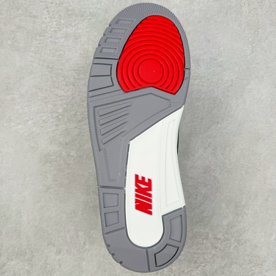 图片[9]-＃QD纯原 Air Jordan AJ3 Retro 复刻黑水泥 DN3707-010 圈内最强三代系列 匠心打造 开发时长超过半年 目前可过各类鉴定或无法鉴定 裸鞋随便操作 全套原纸板楦头开发 原厂大底磨具加持立体防滑纹理 原装可视Air Sole气垫 原汁原味最完美的三代版型 唯一正确鞋头趴度弧度高度鞋身腰线 原厂TPU彩虹扎染后跟饰片 正确内里反口里网布 皮料菱角分明不变形无多余毛边 广东原厂zp同批次手工大底描漆拉丝 市场唯一原厂鞋扣模具 原厂织唛标 原厂飞人电绣工艺 尾指中部跳三针 独家绑鞋带手法 印刷中底布 四线拉帮 米色美纹纸贴合固定 进口港宝加持 后跟自然饱满 全鞋荧光划线卡点 追求极致完美 每一双都是工艺品 多重QC质检 超越公司货的品控标准 实实在在的免检产品 尺码：40.5 41 42 42.5 43 44 44.5 45 45.5 46 47.5 48.5-选品中心