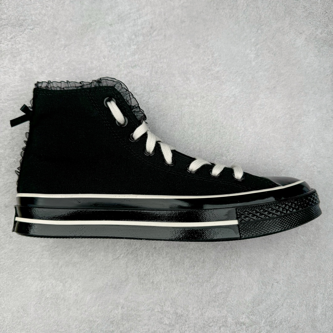 Converse Chuck 1970S 黑色蕾丝甜酷朋克风高帮帆布鞋 货号：A10026C 尺码：35 36 36.5 37 37.5 38 39 39.5 40-选品中心