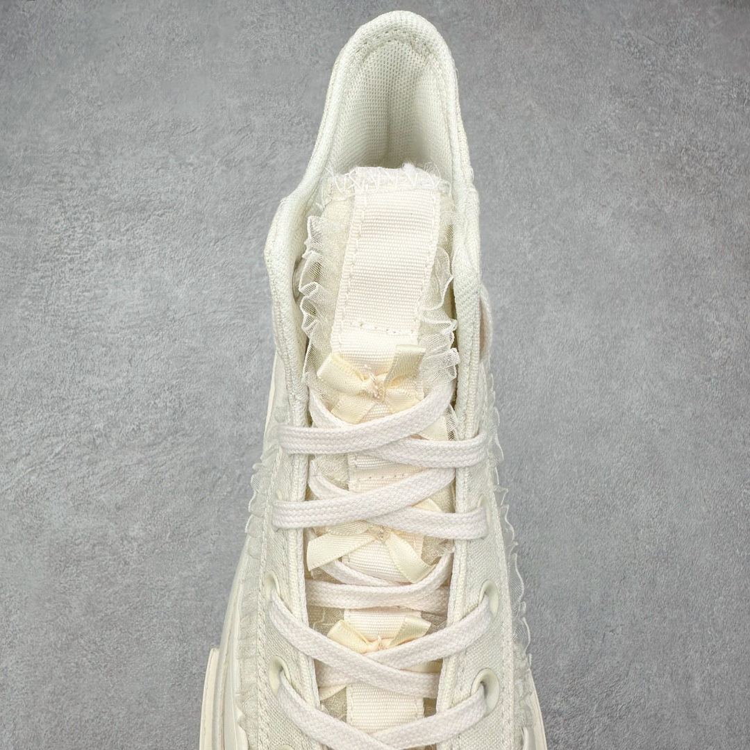 图片[5]-Converse LIFESTYLE Run Star Legacy 夹心蕾丝蝴蝶结厚底夹心高帮帆布鞋 经典夹心鞋型 厚底增高5公分 搭配极繁主义的Mini蝴蝶结和蕾丝边纯白干净 货号：A10027C 尺码：35 36 36.5 37 37.5 38 39 39.5 40-选品中心