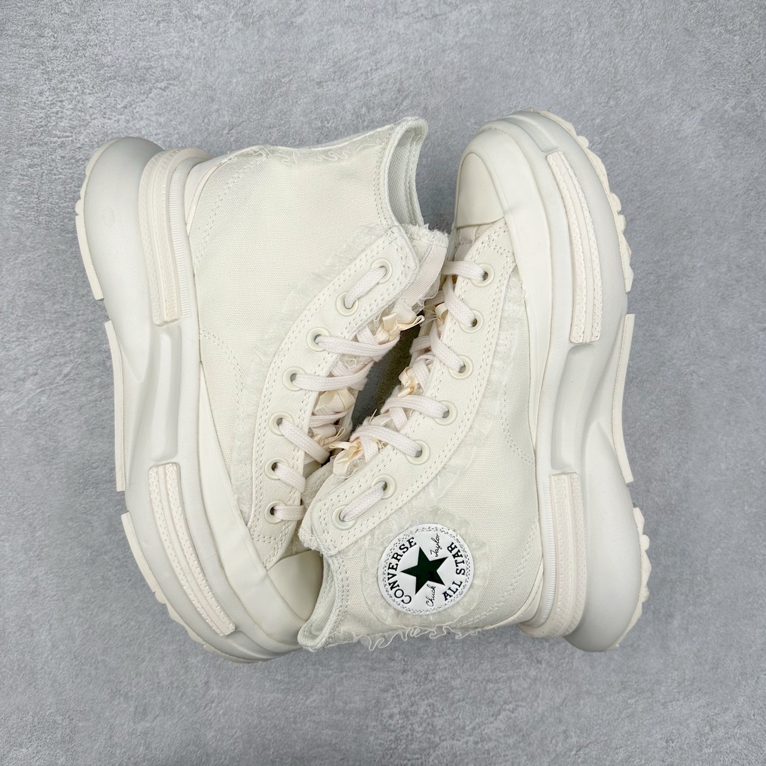 图片[3]-Converse LIFESTYLE Run Star Legacy 夹心蕾丝蝴蝶结厚底夹心高帮帆布鞋 经典夹心鞋型 厚底增高5公分 搭配极繁主义的Mini蝴蝶结和蕾丝边纯白干净 货号：A10027C 尺码：35 36 36.5 37 37.5 38 39 39.5 40-选品中心