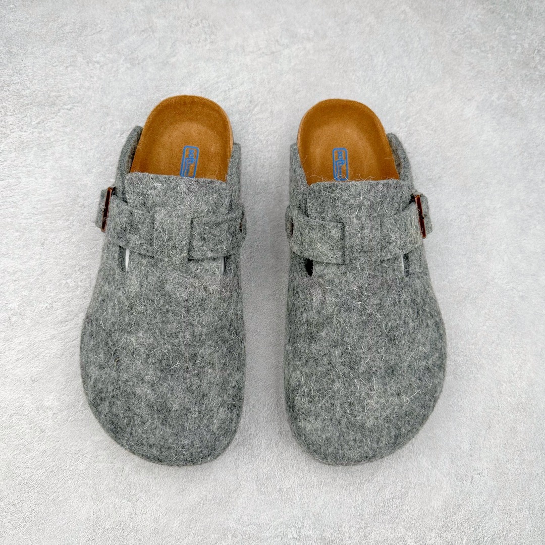 图片[2]-＃DC Birkenstock Boston VL 勃肯软木底包头拖鞋 天鹅绒般的绒面革赋子休闲的经典外观 四季皆宜 柔软的鞋床采用额外的泡沫缓冲层 提供额外的舒适感和全天支撑 全网独家首发 源于德国的严谨工艺 牛巴戎面 中层松木 EVA 三层组合大底 优质牛皮面料五金扣 出口订单 尺码：35-44-选品中心