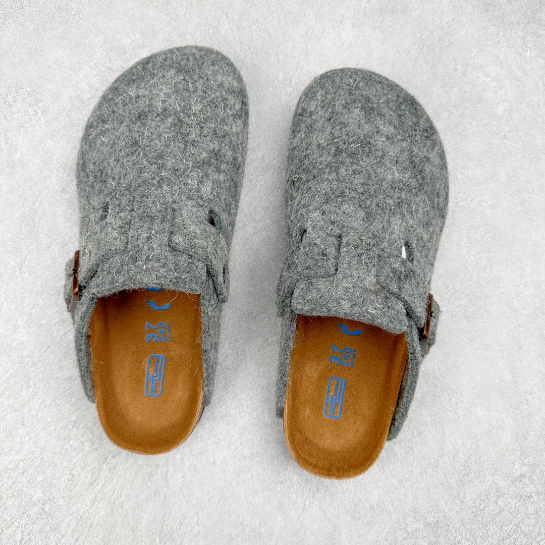 图片[3]-＃DC Birkenstock Boston VL 勃肯软木底包头拖鞋 天鹅绒般的绒面革赋子休闲的经典外观 四季皆宜 柔软的鞋床采用额外的泡沫缓冲层 提供额外的舒适感和全天支撑 全网独家首发 源于德国的严谨工艺 牛巴戎面 中层松木 EVA 三层组合大底 优质牛皮面料五金扣 出口订单 尺码：35-44-选品中心