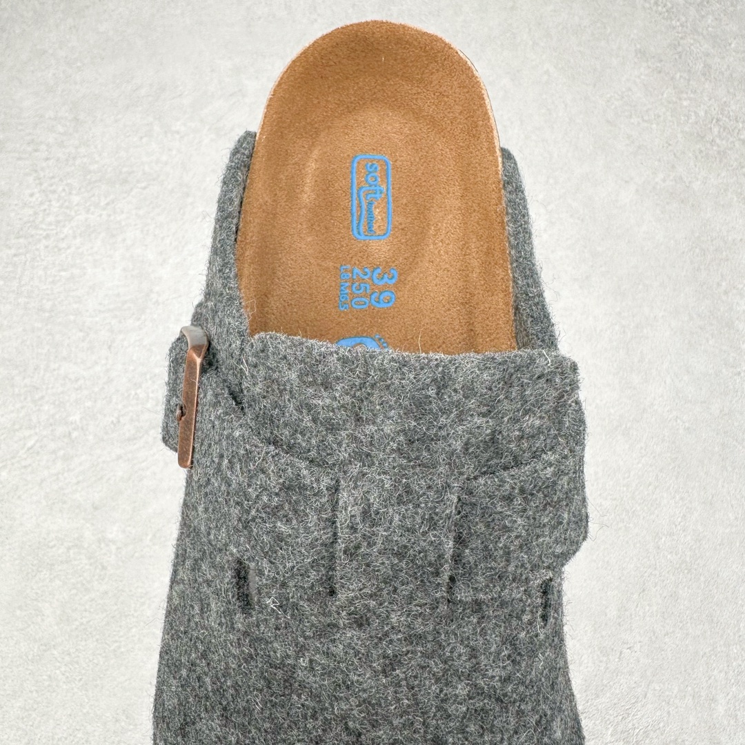 图片[5]-＃DC Birkenstock Boston VL 勃肯软木底包头拖鞋 天鹅绒般的绒面革赋子休闲的经典外观 四季皆宜 柔软的鞋床采用额外的泡沫缓冲层 提供额外的舒适感和全天支撑 全网独家首发 源于德国的严谨工艺 牛巴戎面 中层松木 EVA 三层组合大底 优质牛皮面料五金扣 出口订单 尺码：35-44-选品中心