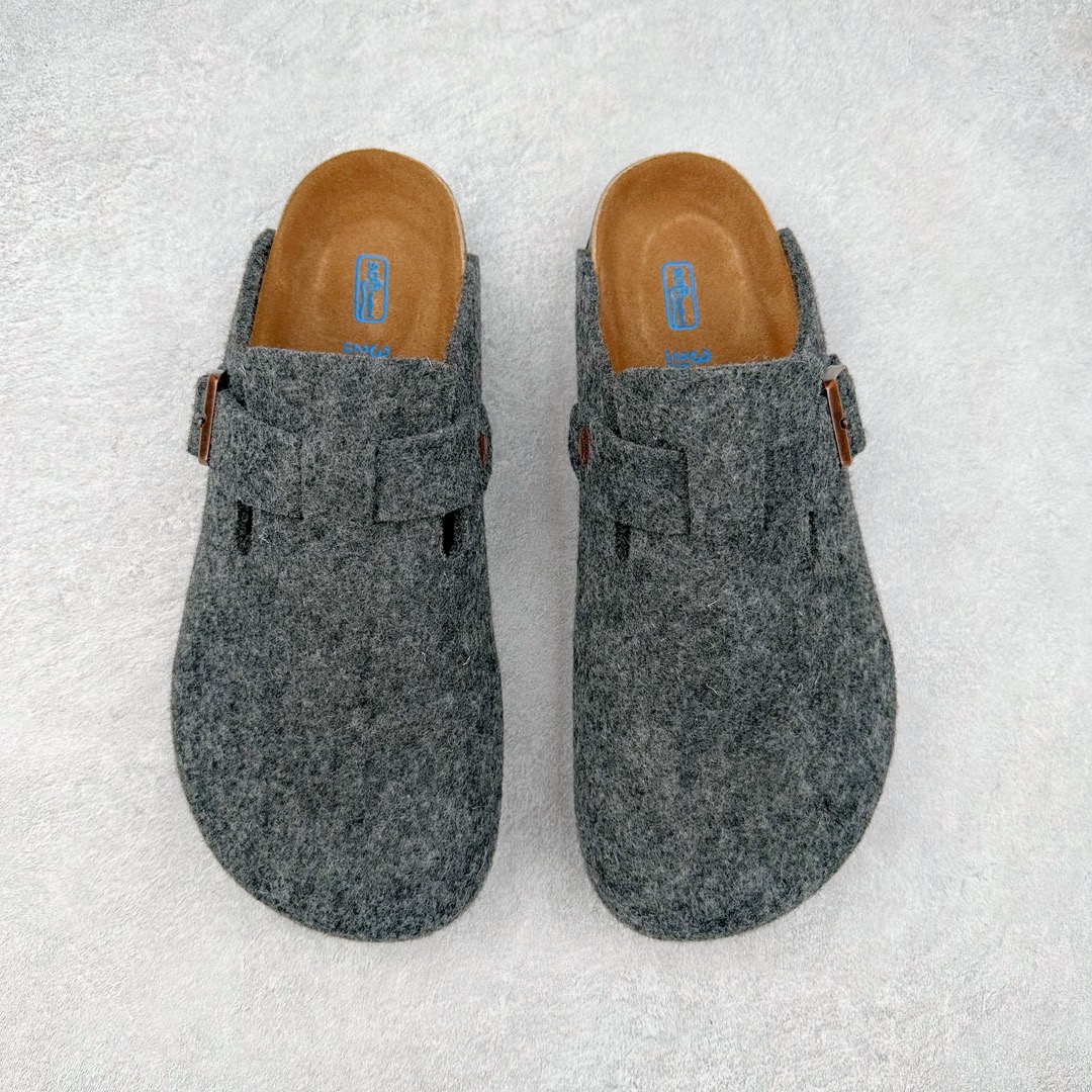 图片[2]-＃DC Birkenstock Boston VL 勃肯软木底包头拖鞋 天鹅绒般的绒面革赋子休闲的经典外观 四季皆宜 柔软的鞋床采用额外的泡沫缓冲层 提供额外的舒适感和全天支撑 全网独家首发 源于德国的严谨工艺 牛巴戎面 中层松木 EVA 三层组合大底 优质牛皮面料五金扣 出口订单 尺码：35-44-选品中心