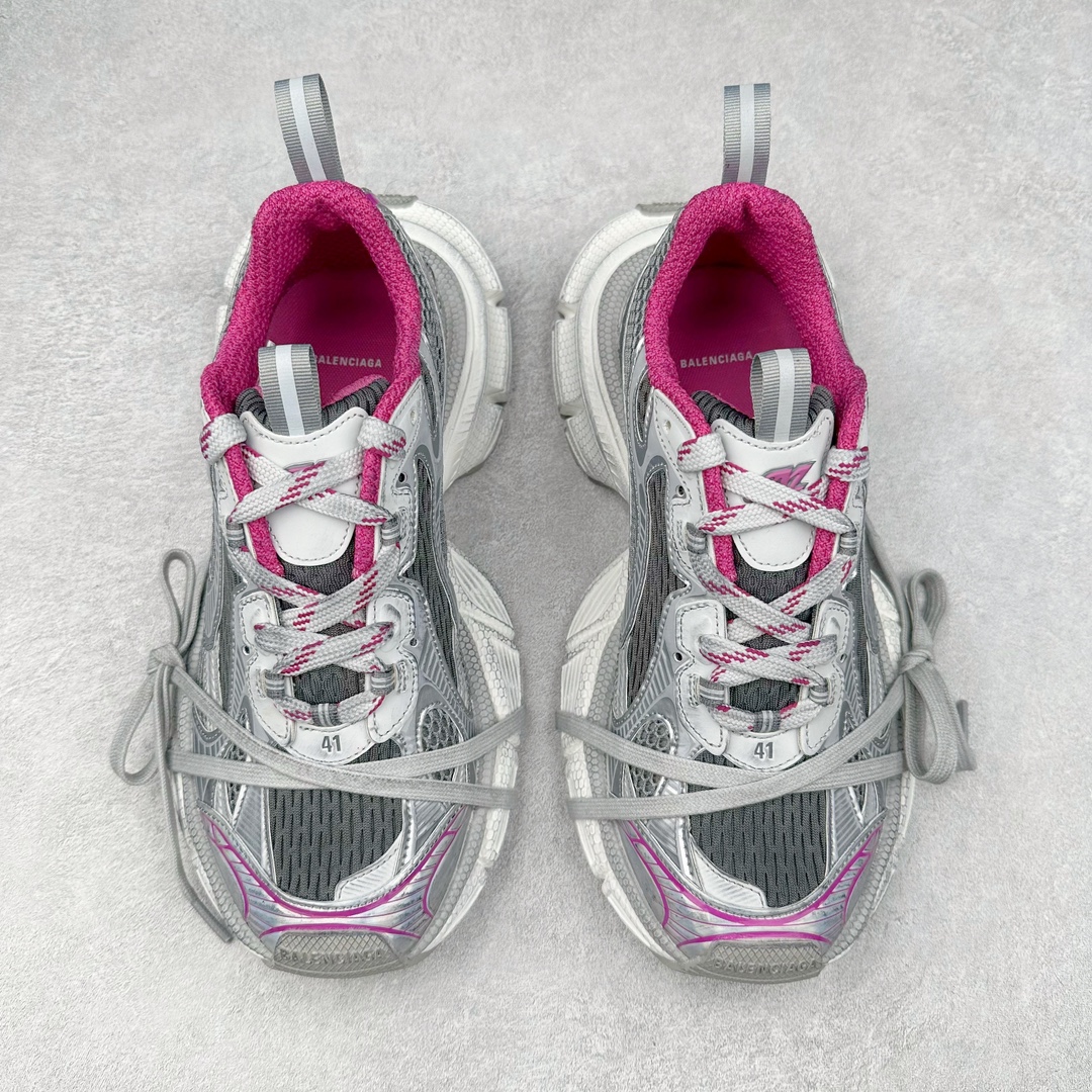 图片[2]-＃VG零售版 BALENCIAGA 3XL Sneakers 巴黎世家十代网布系带低帮走秀复古老爹鞋 全套原纸板楦头开发 最原汁原味的灵魂版型 全鞋荧光划线卡点 胶水把控整洁度追求极致完美 每一双都是工艺品 多重QC质检 超越公司货的品控标准 实实在在的免检产品 原盒原配 正确字体电绣 粗细、位置、大小正确 侧边TPU 透气孔匹配意产原版 正确分离大底 TPU软底 原版一致大底LOGO 立体感十足 原厂皮料水洗做旧 采购原厂网纱 不含皮革 网布材料和聚氨酯 磨损效果 鞋头边缘和后帮 Balenciaga 徽标 鞋面和后跟凸印尺码 鞋舌 3XL 橡胶品牌标识和反光细节 鞋帮拉袢和鞋舌拉祥 配反光细节 备用鞋带在鞋履前侧 可在穿着前取下 便于不同造型搭配 正常尺码 尺码：35 36 37 38 39 40 41 42 43 44 45 46-选品中心
