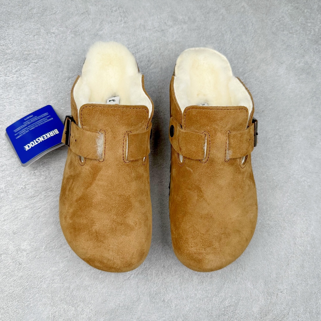 图片[2]-＃CS Birkenstock Boston VL 勃肯软木底包头拖鞋 天鹅绒般的绒面革赋子休闲的经典外观 四季皆宜 柔软的鞋床采用额外的泡沫缓冲层 提供额外的舒适感和全天支撑 全网独家首发 源于德国的严谨工艺 牛巴戎面 中层松木 EVA 三层组合大底 优质牛皮面料五金扣 出口订单 尺码：35-44-选品中心