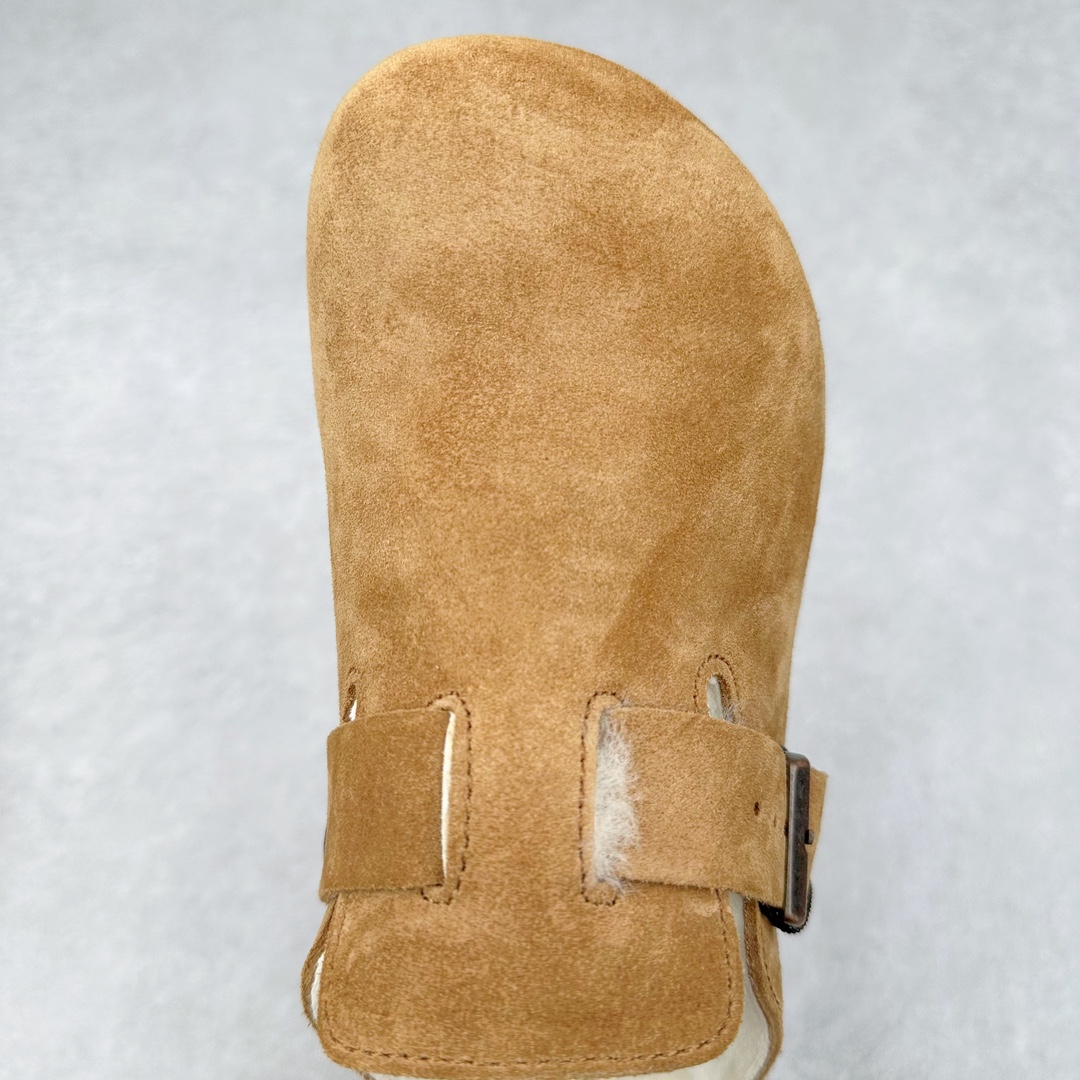 图片[4]-＃CS Birkenstock Boston VL 勃肯软木底包头拖鞋 天鹅绒般的绒面革赋子休闲的经典外观 四季皆宜 柔软的鞋床采用额外的泡沫缓冲层 提供额外的舒适感和全天支撑 全网独家首发 源于德国的严谨工艺 牛巴戎面 中层松木 EVA 三层组合大底 优质牛皮面料五金扣 出口订单 尺码：35-44-选品中心