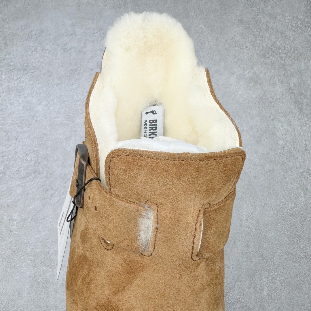 图片[5]-＃CS Birkenstock Boston VL 勃肯软木底包头拖鞋 天鹅绒般的绒面革赋子休闲的经典外观 四季皆宜 柔软的鞋床采用额外的泡沫缓冲层 提供额外的舒适感和全天支撑 全网独家首发 源于德国的严谨工艺 牛巴戎面 中层松木 EVA 三层组合大底 优质牛皮面料五金扣 出口订单 尺码：35-44-选品中心