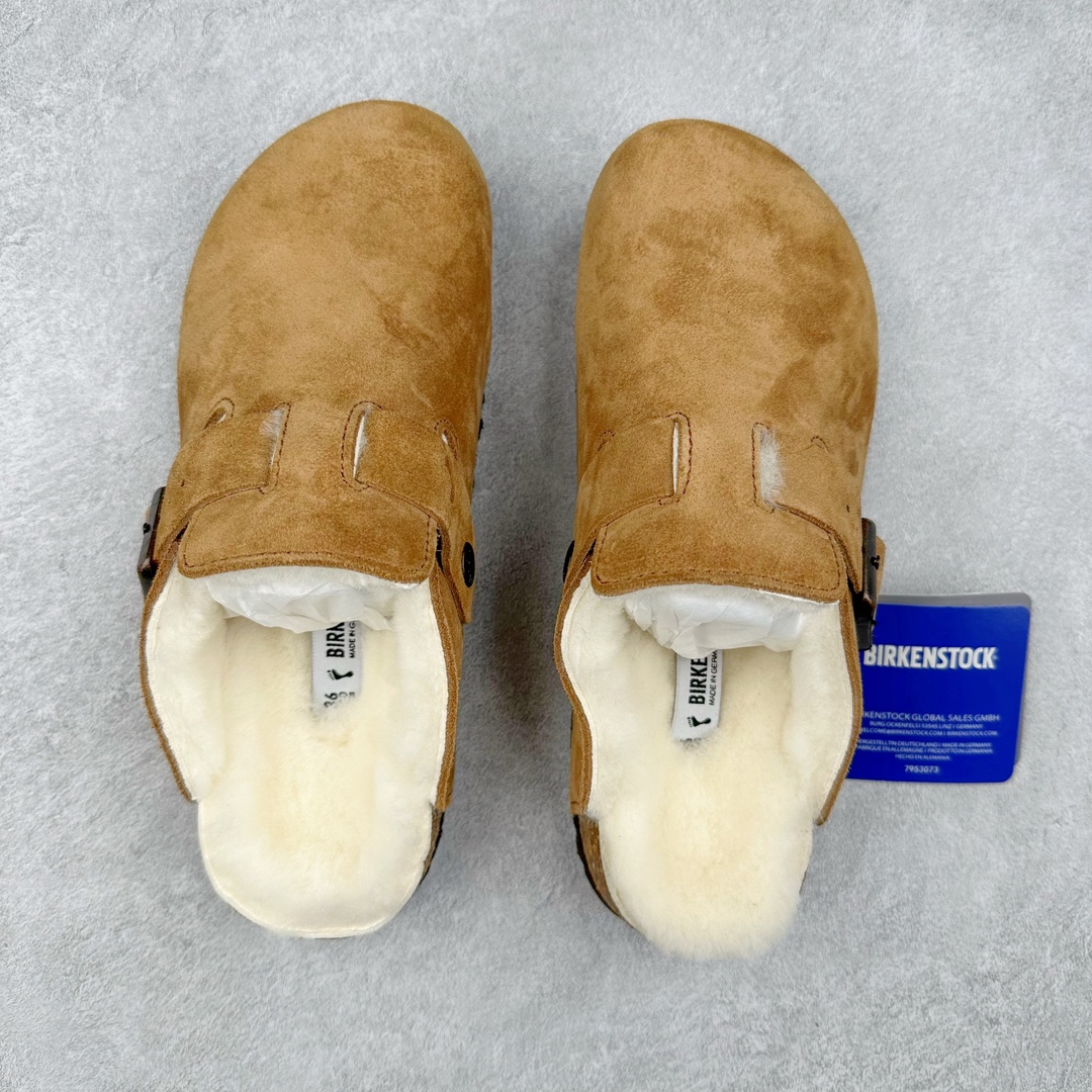 图片[3]-＃CS Birkenstock Boston VL 勃肯软木底包头拖鞋 天鹅绒般的绒面革赋子休闲的经典外观 四季皆宜 柔软的鞋床采用额外的泡沫缓冲层 提供额外的舒适感和全天支撑 全网独家首发 源于德国的严谨工艺 牛巴戎面 中层松木 EVA 三层组合大底 优质牛皮面料五金扣 出口订单 尺码：35-44-选品中心