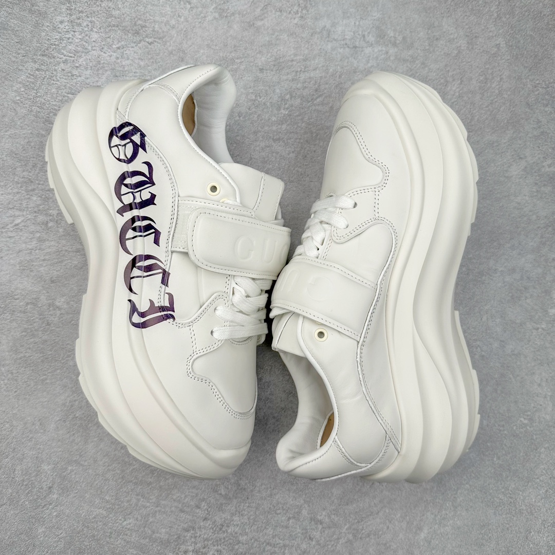 图片[3]-GUCCI古驰 Wave 牛皮革圆头魔术贴低帮生活休闲鞋女款 白色 尺码：35/40-选品中心