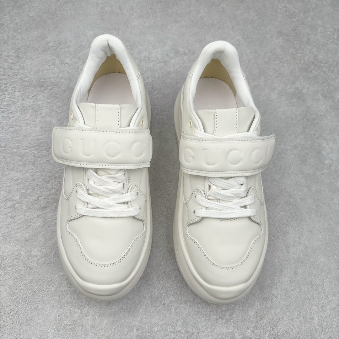 图片[2]-GUCCI古驰 Wave 牛皮革圆头魔术贴低帮生活休闲鞋女款 白色 尺码：35/40-选品中心