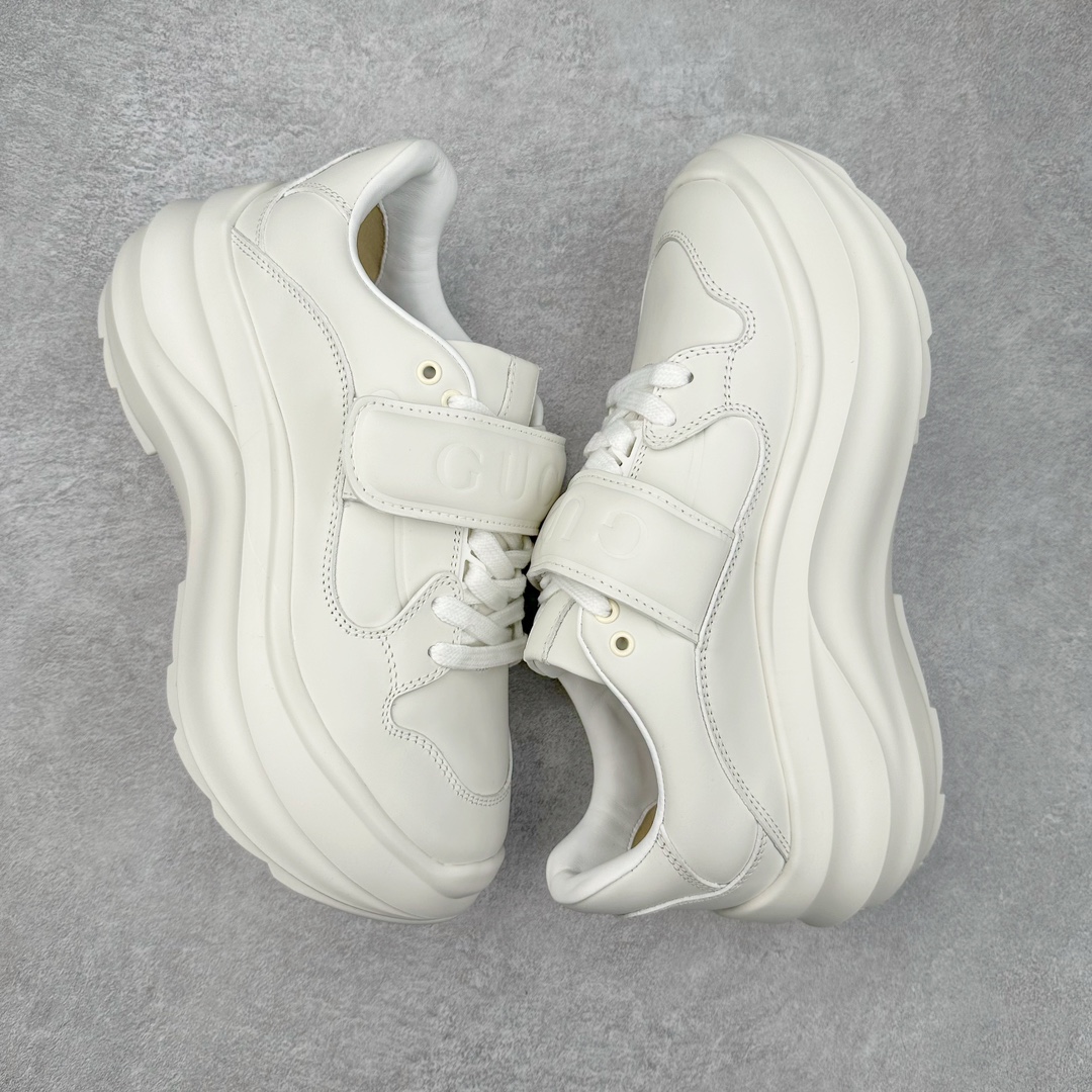 图片[3]-GUCCI古驰 Wave 牛皮革圆头魔术贴低帮生活休闲鞋女款 白色 尺码：35/40-选品中心