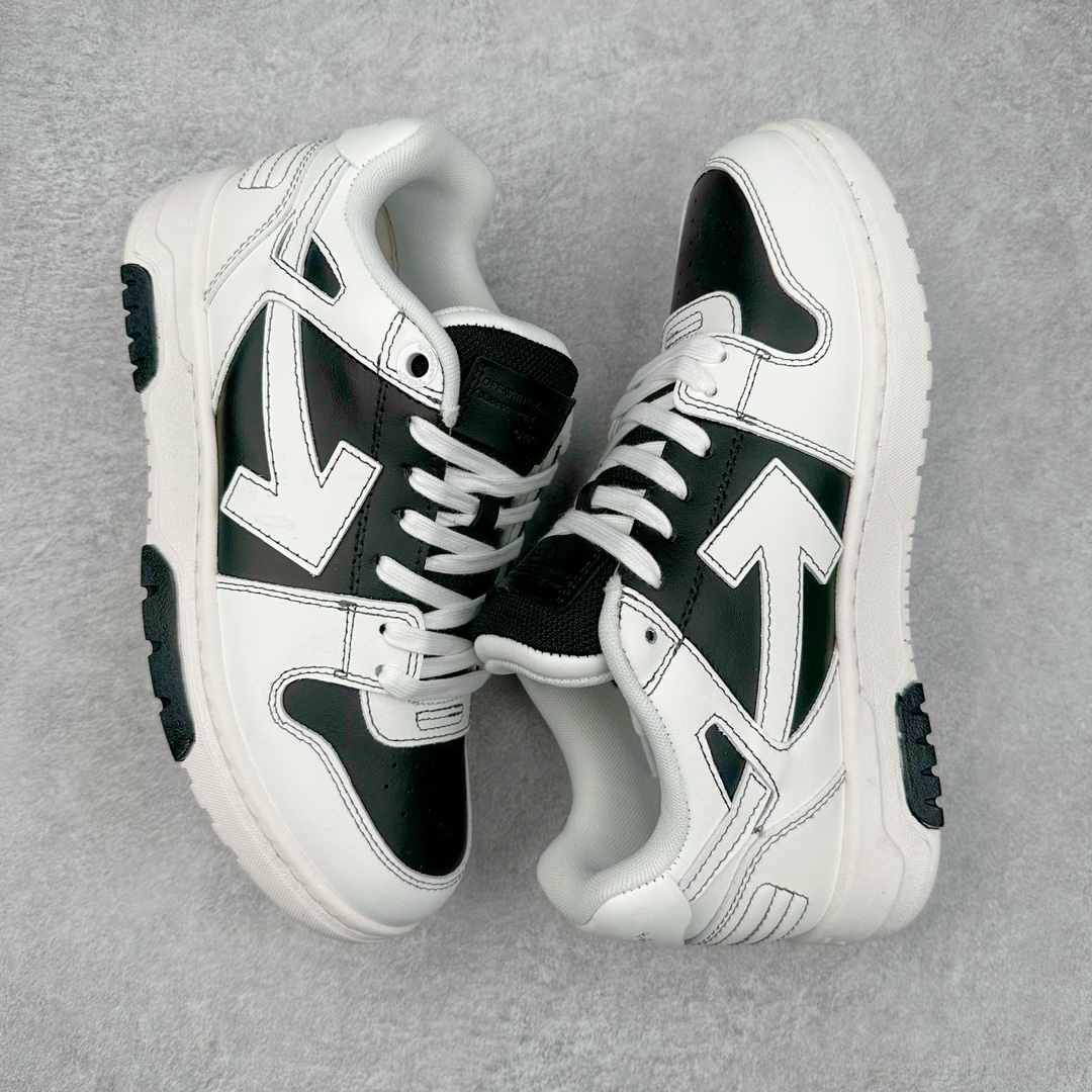 图片[3]-OFF-WHITE Out Of Office OW低帮时尚板鞋 全套原楦原纸版原鞋开模 全网最正确的版型 独家私模大底 最大开发至46码 大厂出品 细节到位 官方原盒原配 100加配色陆更新 终端控货 优势供应 续众明星上脚 由经典配色打造 箭头符号、ZipTie 标签、1ogo印花等经典元素皆在此呈现 让人一眼明了 Off-White 的潮流身份 单品以黑白配色皮质制成 饰有品牌标志性 zip Tie 束线带吊牌 侧面饰有 Arrows 图案 展现出品牌对街头风格的偏爱 尺码：36 37 38 39 40 41 42 43 44 45 46-选品中心