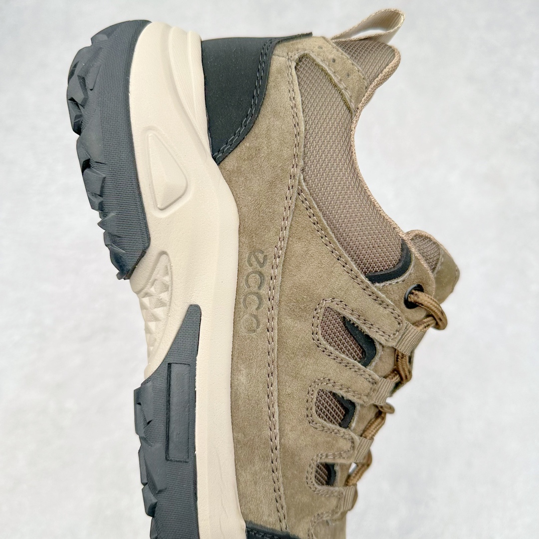 图片[6]-Ecco爱步户外牛皮反绒皮登山鞋 防滑越野跑步鞋 健步BIOMC踪迹系列 防撞鞋头 更好的面对崎岖防撞护趾 鞋面多处采用防裂车线 让鞋子经久耐穿不易开裂 轻量鞋身 透气护足 后跟编织提带 方便穿脱自由 鞋底疏水槽与止刹纹，轻松征踏湿滑崎岖 耐磨止滑 透气缓震 稳定支撑 越野无束尺码：38 39 40 41 42 43 44 45（皮鞋码）-选品中心