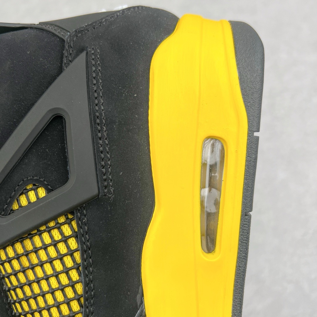 图片[14]-＃K版纯原 Air Jordan AJ4 Retro 黑黄雷公 DH6927-017 全新升级改良 原鞋原楦原纸板同源开发 完美呈现乔4的版型 内侧正确双色网格 还原细节 原厂皮料 正确气垫颜色 正确网格工艺 正确拉帮工艺 全鞋原装材料制作 原档案原模具打造 支持全方位与正品对比 尺码：40 40.5 41 42 42.5 43 44 44.5 45 46 47.5-选品中心