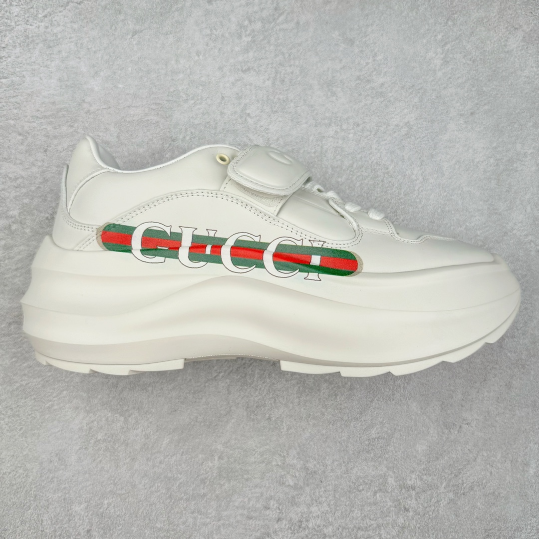 GUCCI古驰 Wave 牛皮革圆头魔术贴低帮生活休闲鞋女款 白色 尺码：35/40-选品中心