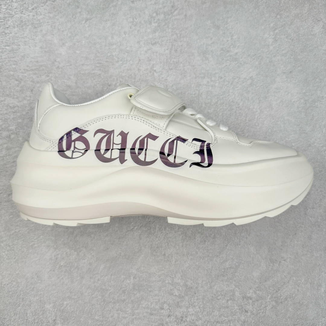 GUCCI古驰 Wave 牛皮革圆头魔术贴低帮生活休闲鞋女款 白色 尺码：35/40-选品中心