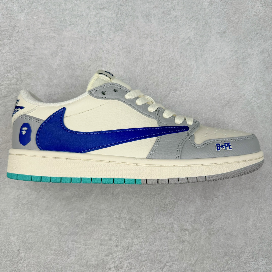 TS x Air Jordan AJ1 Low 倒钩低帮联名定制配色 LJ5188-021 原厂内置气垫魔块 A模大底 头层小牛皮 鞋舌AJ原厂专用牛津布+AJ专用反口珍珠布+原厂无杂质高弹内里海棉+特殊封边弹力鞋带 尺码：36 36.5 37.5 38 38.5 39 40 40.5 41 42 42.5 43 44 44.5 45 46 47.5-选品中心
