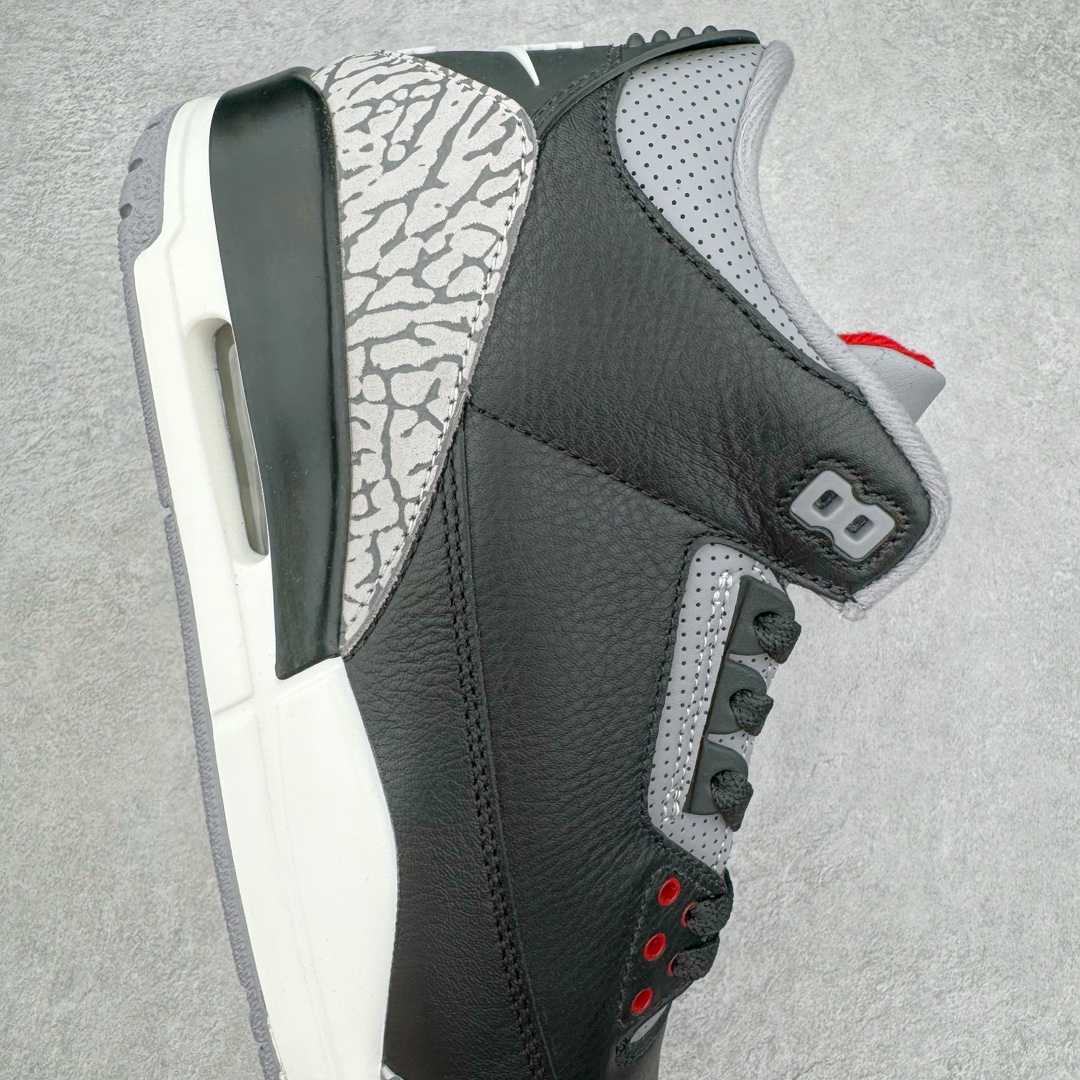 图片[6]-＃OG纯原 Air Jordan AJ3 Retro 复刻黑水泥 DN3707-010 原楦原纸板开发 确保原汁原味 原厂皮料质感色泽绝无偏差 完美中底拉帮 原厂中底钢印 原档案大底 如假白送 大底纹路 气垫通透度PU的回弹性均百分百还原 原厂电绣鞋舌飞人刺绣针数立体讲究精细欢迎对比正品原鞋 尺码：36 36.5 37.5 38 38.5 39 40 40.5 41 42 42.5 43 44 44.5 45 46 47.5-选品中心