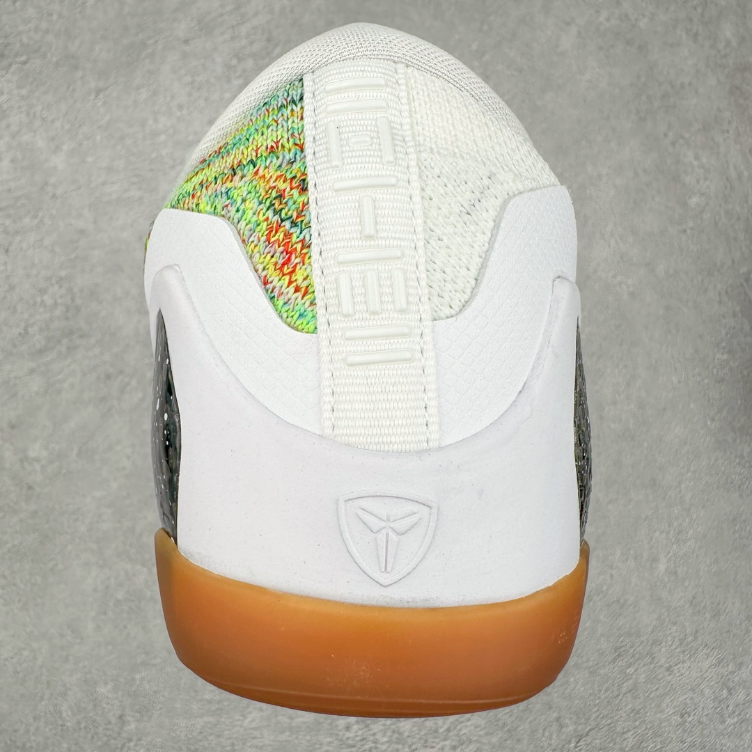 图片[8]-NK Kobe 9 Elite Protro 科比九代精英款低帮实战篮球鞋 698595-109 设计灵感中与以往几代的耐克 ZOOM KOBE 系列一样，加入了签名，密码，碳板这些元素，在表达它的主人身份的同时，也显示了自己的与众不同。鞋后跟的九条红色代表的则是科比接受跟腱修复手术后的伤疤，象征了科比坚韧的赛场性格。此外，耐克Kobe 9 Elite也用到了耐克最新的 Flyknit科技，在使 耐克Kobe 9 Elite更加轻盈的同时，也变得更有支撑性与耐用性。鞋身两侧以及经常弯折的区域采用的则是更紧密的连接方式。看似夸张的超高帮设计并不会在实战中影响脚的感受，其完美的包裹性并没有降低耐克Kobe 9 Elite本身的灵活性。再夸张的动作，鞋面都会紧紧包裹脚部，丝毫不会影响发挥。尺码：40 40.5 41 42 42.5 43 44 44.5 45 46-选品中心