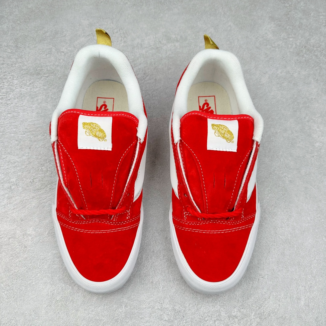 图片[2]-中国红面包鞋来了🇨🇳 Vans Knu-Skool VR3 LX 万斯低帮复古休闲硫化板鞋 肥胖版大LOGO 原版全皮猪八面料 尺码：35 36 36.5 37 38 38.5 39 40 40.5 41 42 42.5 43 44-选品中心