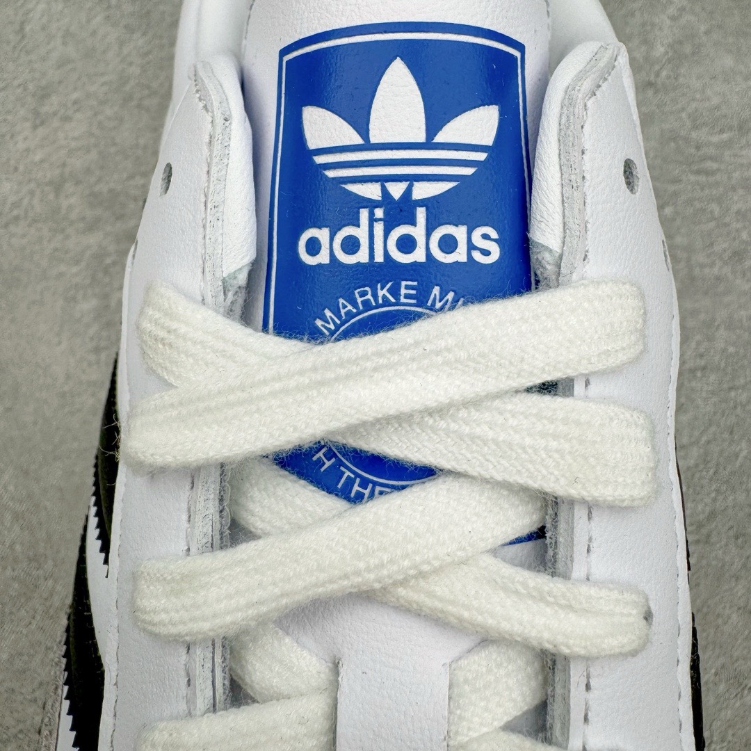 图片[21]-＃KZ神版特价 AD Original Samba OG 复古经典轻便板鞋 黑白灰 B75806 口碑大厂出品 品控大底版型不断改良更新 全套原纸板楦头开发 确保原汁原味 完美呈现桑巴版型 一比一鞋头弧度高度鞋身弧度 此版本只针对中端市场 皮料材质有所更替 其他数据细节工艺流程均保持一致 绝不口嗨 细节品控鞋型随意对比 正确烫金高频细节 原装纳米超迁皮料 独家私模橡胶大底 原盒原配 这款桑巴鞋展示了高质量的工艺 带有装饰的超锁缝制和无缝的手感 柔软、柔软的皮革造型和标志性的3条纹完成了精致的外观 正规合身鞋带 鞋面上有绒面鞋垫 橡胶鞋底 享受正畸套筒软感 自50年代首次亮相以来就一直在赢得粉丝的青睐 尺码：35.5 36 36.5 37.5 38 38.5 39 40 40.5 41 42 42.5 43 44 44.5 45 46 47-选品中心