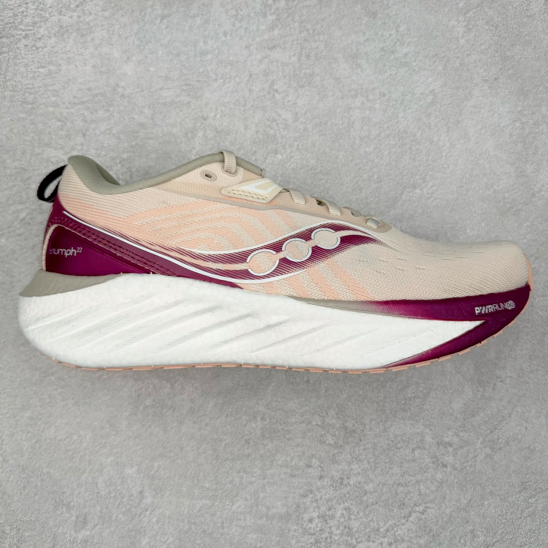 图片[3]-＃SG纯原 Saucony Triumph 22 索康尼胜利22代旗舰级缓震型跑鞋 性能相比前几代再升级：鞋面采用全新升级的工学网设计 贴合脚部更透气 中底部分使用最新的PWRRUN+材质 搭配PWRRUN+鞋垫使中底的大幅加厚 10mm坡差进一步提供缓震、回弹性能 内底则采用了FORMFIT动态适应系统 动态契合脚型 提升包裹性和舒适性 提供更卓越的动态回馈体验 XT-900橡胶大底 可提供良好的抓地力和较强抗磨性能 尺码：35.5 36 36.5 37.5 38 38.5 39 40 40.5 41 42 42.5 43 44 44.5 45-选品中心